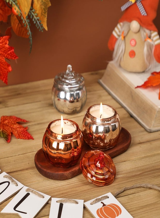 NEWLIGHTURE Pumpkin Shaped Candle, Fall Farmhouse Decoration, Autumn Pumpkin Spice Scented Set, Thanksgiving Candle Gift(3 x 4.5oz) - Image 5